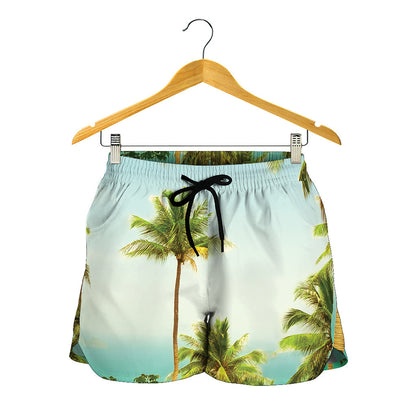 Coconut Tree Print Women's Shorts