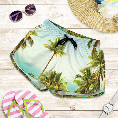 Coconut Tree Print Women's Shorts