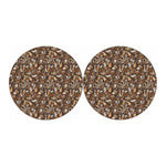 Coffee And Dessert Drawing Pattern Print Car Coasters