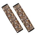 Coffee And Dessert Drawing Pattern Print Car Seat Belt Covers