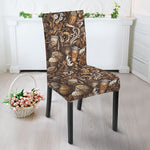 Coffee And Dessert Drawing Pattern Print Dining Chair Slipcover