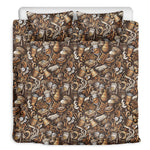 Coffee And Dessert Drawing Pattern Print Duvet Cover Bedding Set