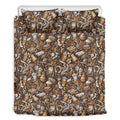 Coffee And Dessert Drawing Pattern Print Duvet Cover Bedding Set