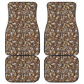 Coffee And Dessert Drawing Pattern Print Front and Back Car Floor Mats