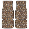 Coffee And Dessert Drawing Pattern Print Front and Back Car Floor Mats