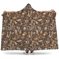 Coffee And Dessert Drawing Pattern Print Hooded Blanket