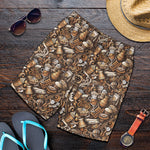 Coffee And Dessert Drawing Pattern Print Men's Shorts