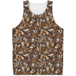 Coffee And Dessert Drawing Pattern Print Men's Tank Top