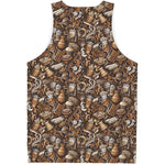 Coffee And Dessert Drawing Pattern Print Men's Tank Top