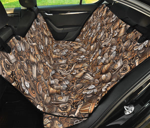 Coffee And Dessert Drawing Pattern Print Pet Car Back Seat Cover