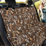 Coffee And Dessert Drawing Pattern Print Pet Car Back Seat Cover