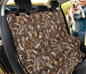 Coffee And Dessert Drawing Pattern Print Pet Car Back Seat Cover