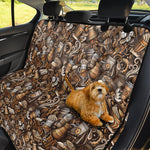 Coffee And Dessert Drawing Pattern Print Pet Car Back Seat Cover