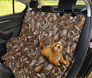 Coffee And Dessert Drawing Pattern Print Pet Car Back Seat Cover