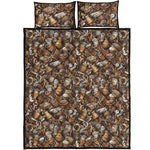 Coffee And Dessert Drawing Pattern Print Quilt Bed Set