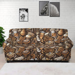 Coffee And Dessert Drawing Pattern Print Sofa Cover