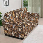 Coffee And Dessert Drawing Pattern Print Sofa Cover