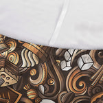 Coffee And Dessert Drawing Pattern Print Sofa Cover