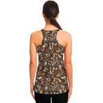 Coffee And Dessert Drawing Pattern Print Women's Racerback Tank Top