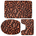 Coffee Beans Print 3 Piece Bath Mat Set