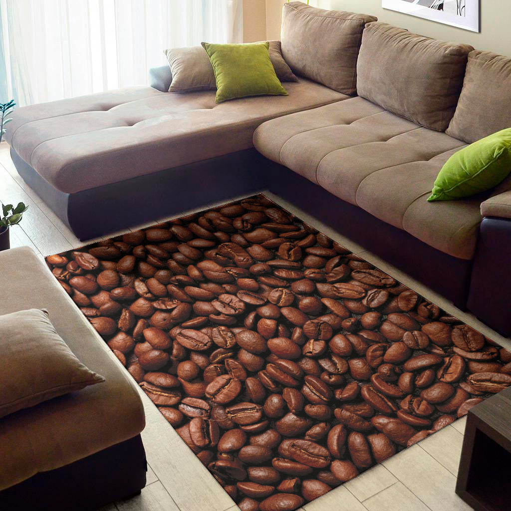 Coffee Beans Print Area Rug
