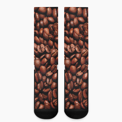 Coffee Beans Print Crew Socks
