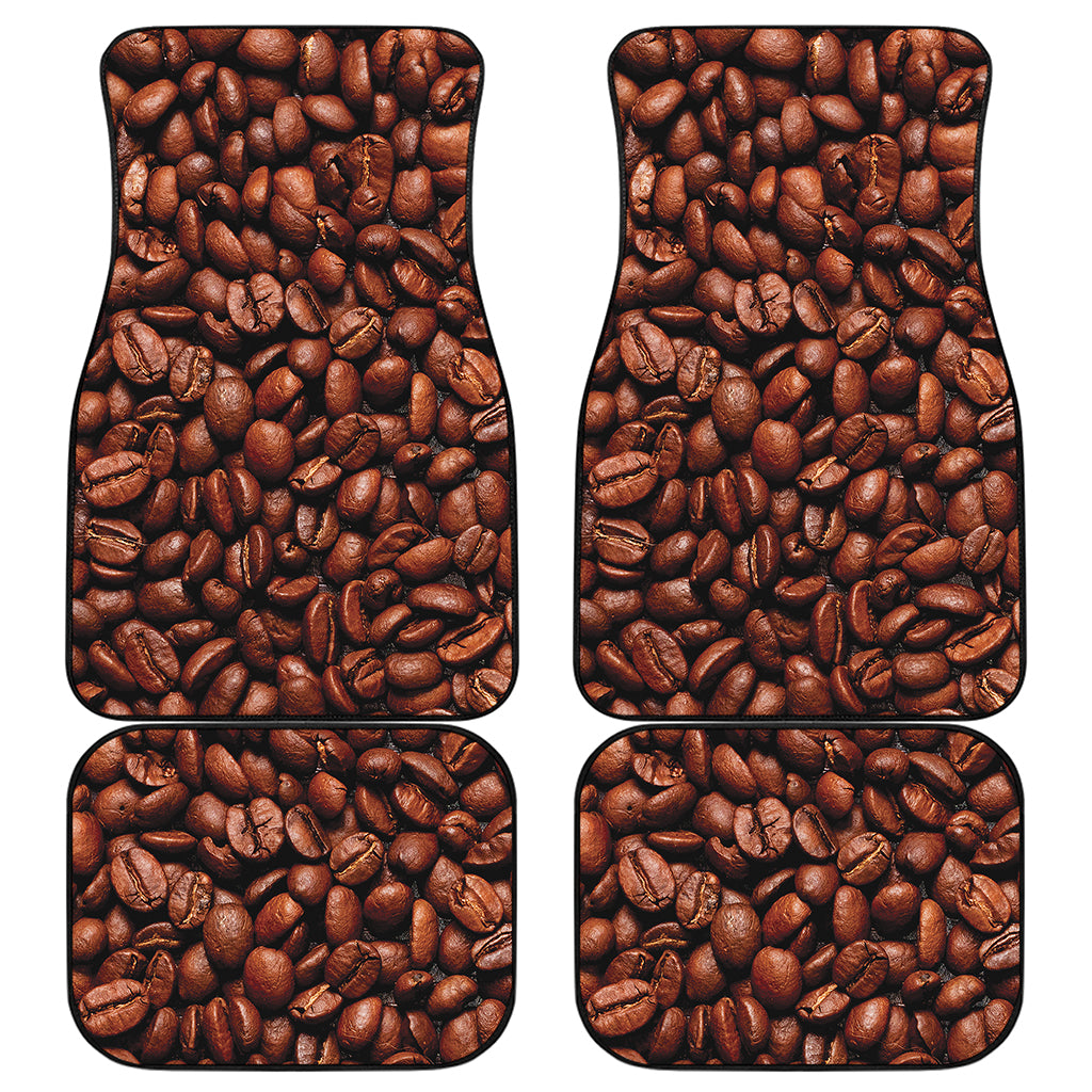 Coffee Beans Print Front and Back Car Floor Mats