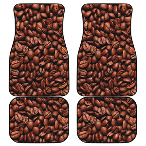 Coffee Beans Print Front and Back Car Floor Mats