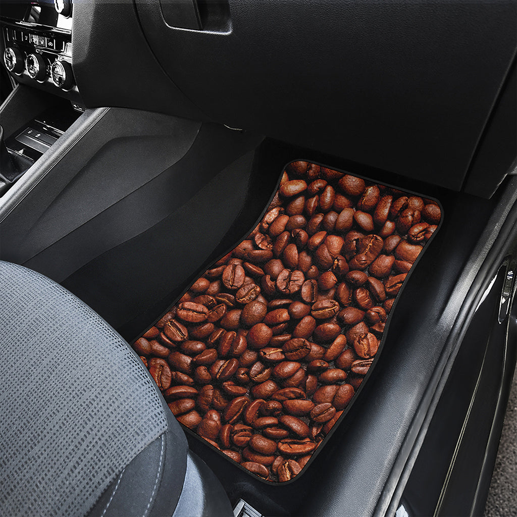 Coffee Beans Print Front and Back Car Floor Mats