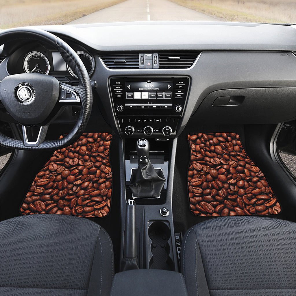 Coffee Beans Print Front Car Floor Mats