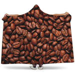Coffee Beans Print Hooded Blanket