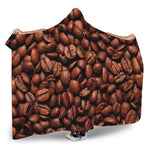 Coffee Beans Print Hooded Blanket