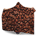 Coffee Beans Print Hooded Blanket