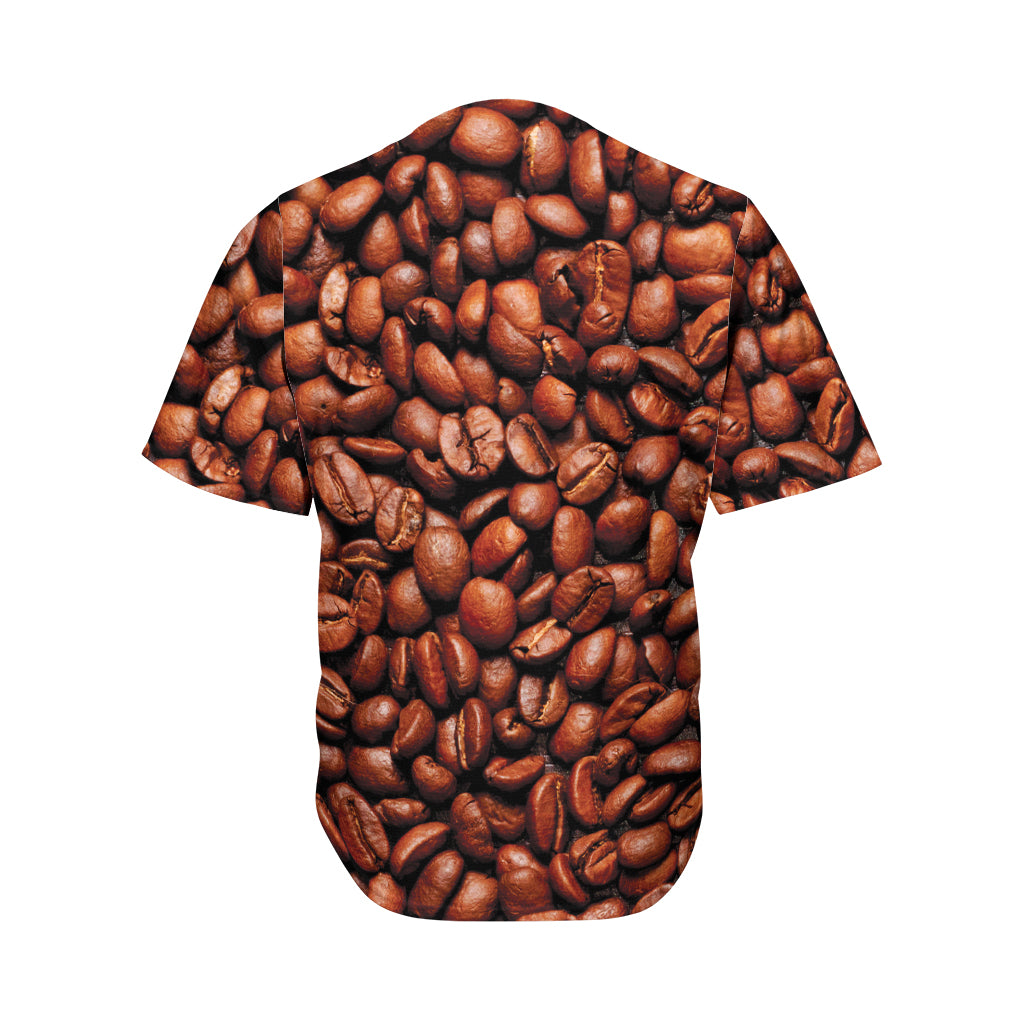 Coffee Beans Print Men's Baseball Jersey