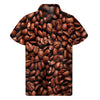 Coffee Beans Print Men's Short Sleeve Shirt