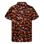 Coffee Beans Print Men's Short Sleeve Shirt