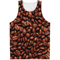 Coffee Beans Print Men's Tank Top