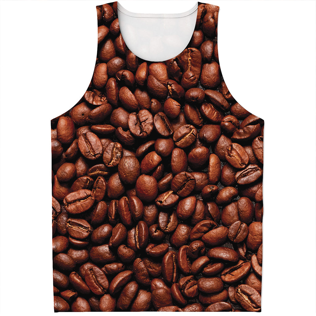 Coffee Beans Print Men's Tank Top