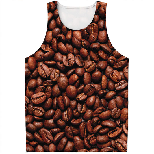 Coffee Beans Print Men's Tank Top