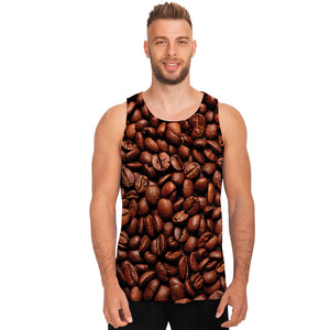 Coffee Beans Print Men's Tank Top