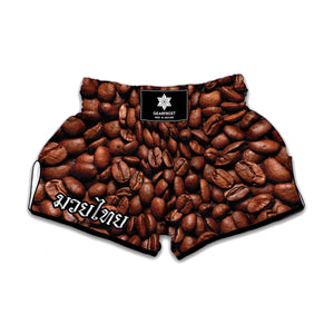 Coffee Beans Print Muay Thai Boxing Shorts