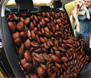 Coffee Beans Print Pet Car Back Seat Cover