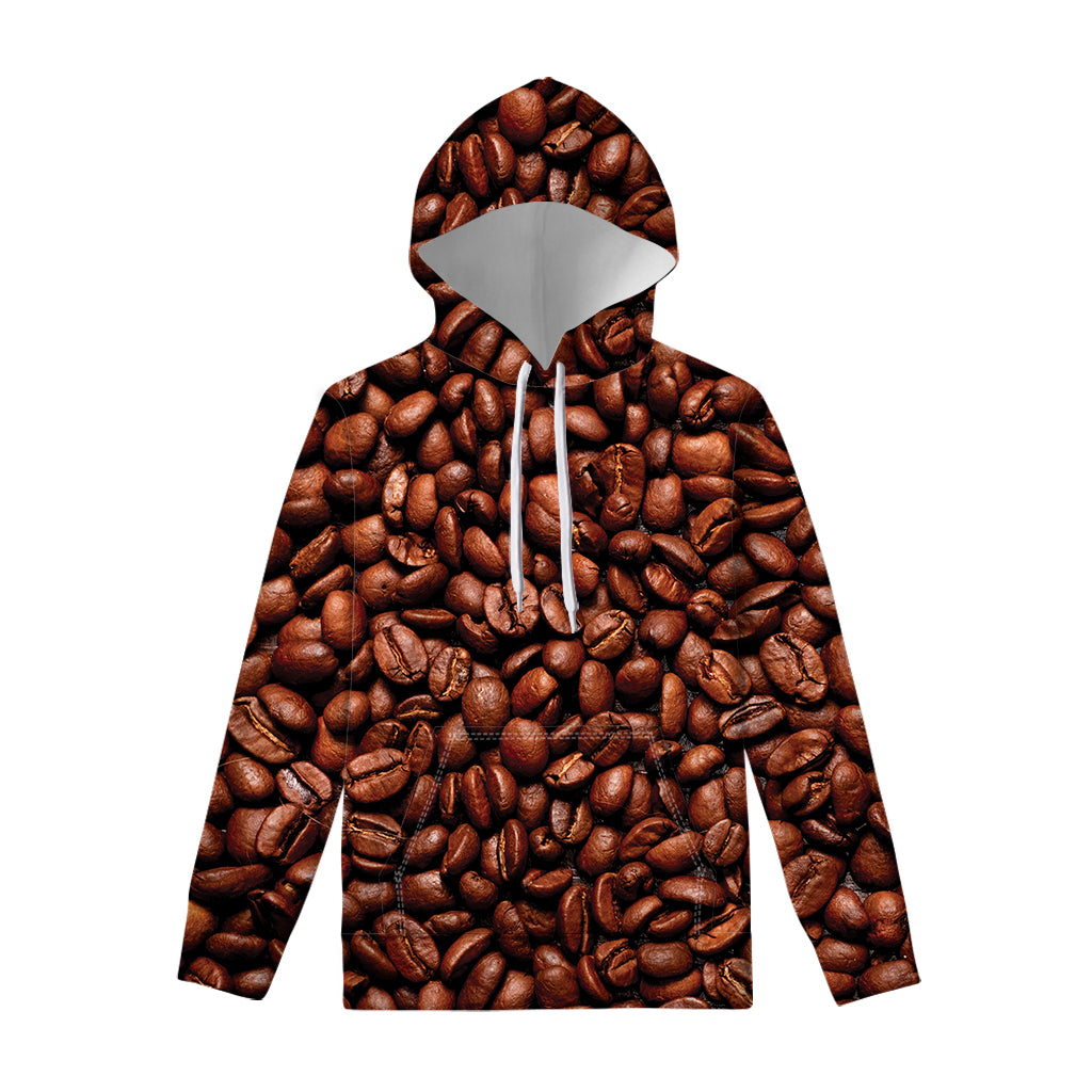 Coffee Beans Print Pullover Hoodie