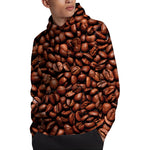 Coffee Beans Print Pullover Hoodie