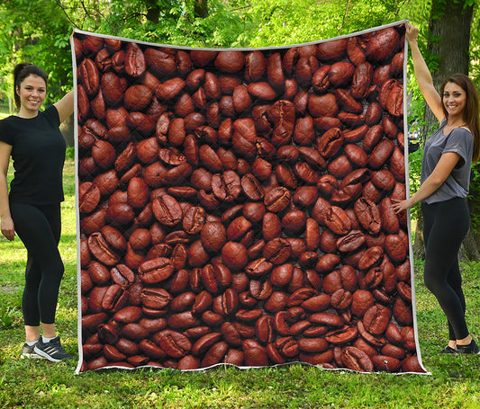 Coffee Beans Print Quilt