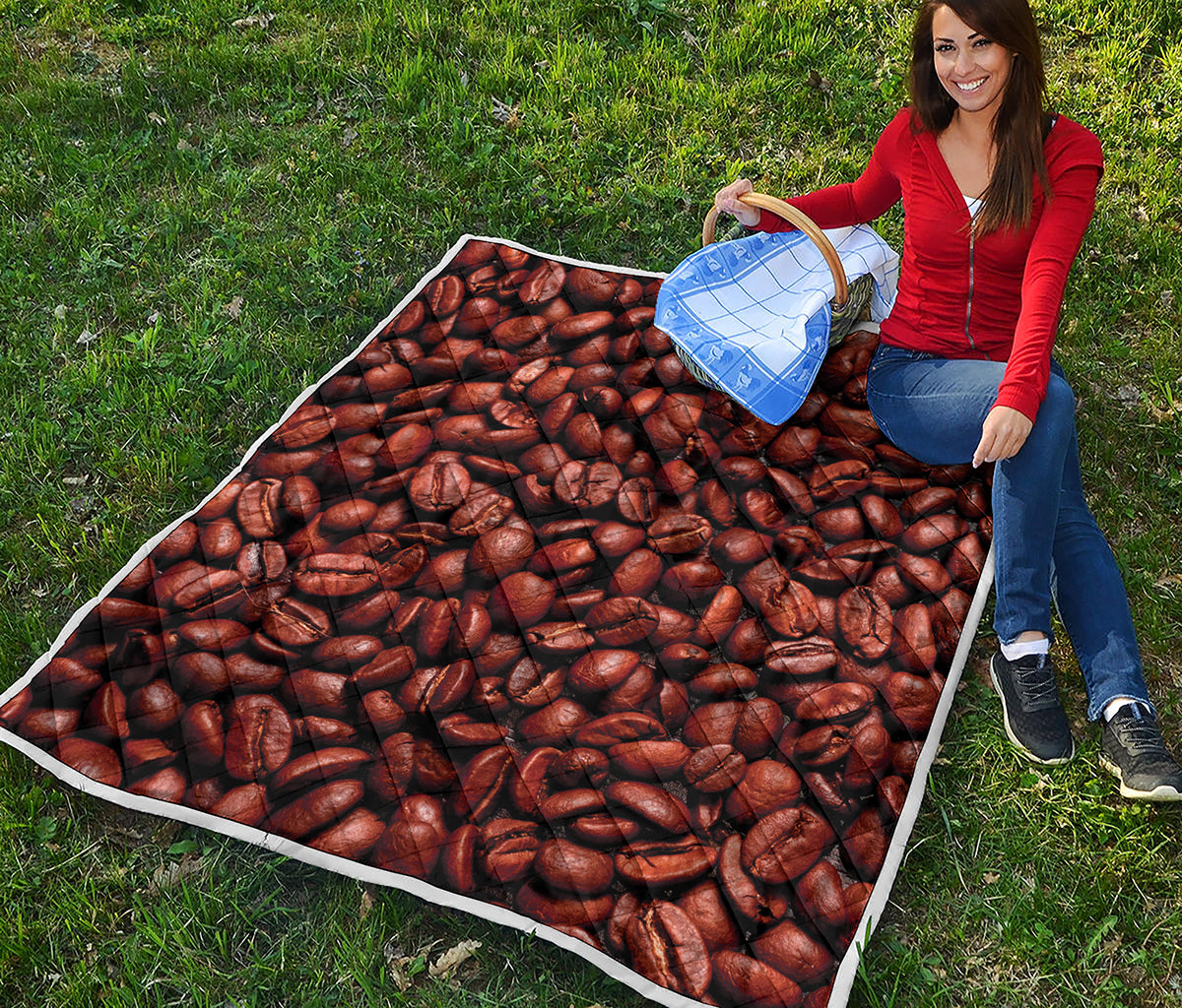 Coffee Beans Print Quilt