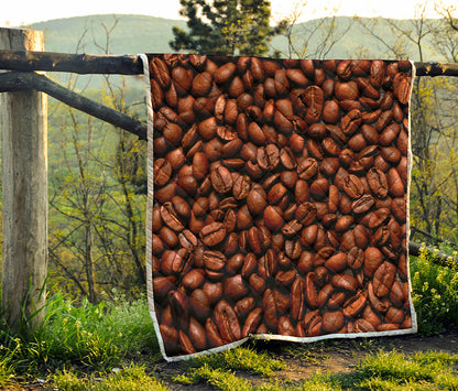 Coffee Beans Print Quilt