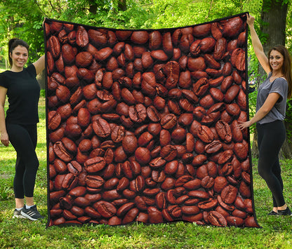 Coffee Beans Print Quilt