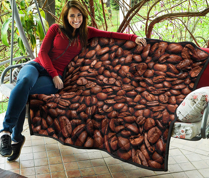 Coffee Beans Print Quilt