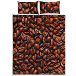 Coffee Beans Print Quilt Bed Set